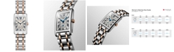 Longines Women's Swiss DolceVita 18K Gold & Stainless Steel Bracelet Watch 20.5mmx32mm